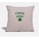 Pinch Proof Green Clover Shamrock St. Patricks Day Light Taupe Pillow